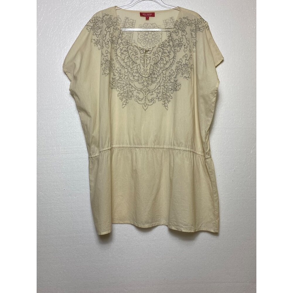 Ros Market 100%‎ Cotton Top Tunic Shirt Blouse Boho Casual Summer Hippie LARGE